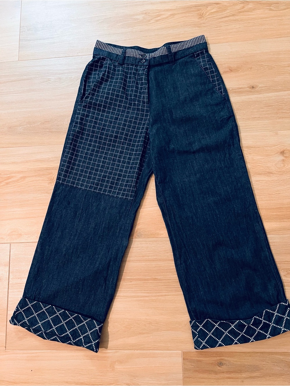 Harmont & Blaine Dark Wash Wide Leg Cropped Jeans Pants Italy Approx 27